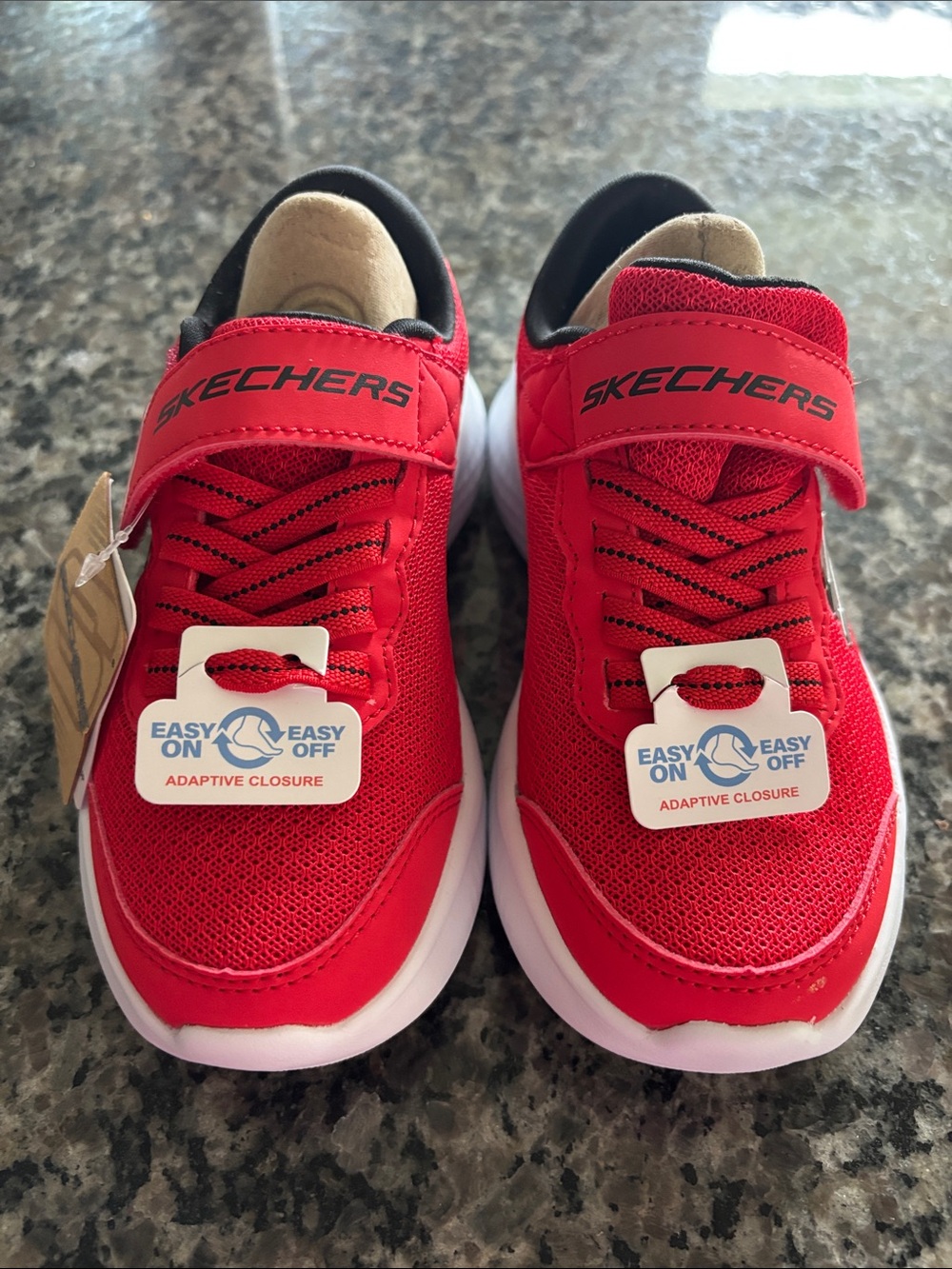 Skechers Kids Red Mesh Adaptive Closure Sneakers
